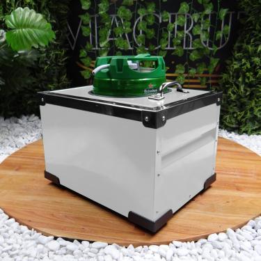 Imagem de Cooler Térmico para Barril de Chopp Heineken Capacidade para 5 Litros Branca