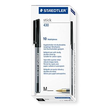Imagem de STAEDTLER Caneta esferográfica Stick 430 M-9 média - preta (caixa com 10)