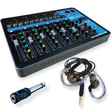 Imagem de Console Mesa De Som Mixer 7 Canais Fone Retorno Preto