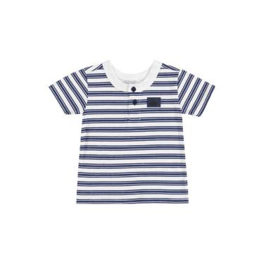 Imagem de Infantil - Camiseta Listrada em Meia Malha para Menino Quimby Branco  menino