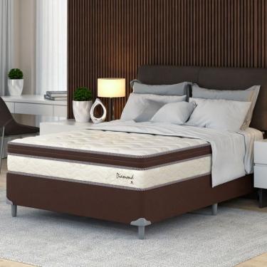 Imagem de Cama Box Casal com Colchão Diamond Euro MR (63x138x188) Bege e Marrom