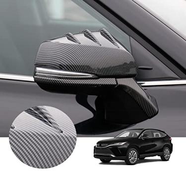 Imagem de GZBFTDH Protetor de cobertura de espelho de fibra de carbono para carro para Toyota Venza 2021 2022 Acessórios Auto Parts Porta Espelho Retrovisor Protetor (A)