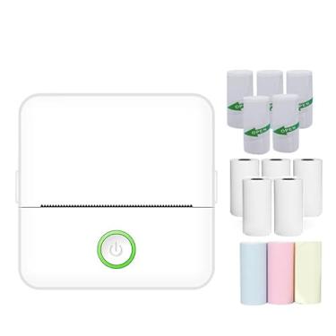 Imagem de Mini impressora térmica de adesivos Impressora térmica portátil sem tinta BT Impressora de telefone portátil sem fio Impressora de notas adesivas para notas compatível com iOS/Android Branco