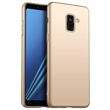 Imagem de Capa para Samsung Galaxy A8 (2018) / Galaxy A8 Plus (2018) GOGODOG Capa completa ultrafina fosca antiderrapante resistente a arranhões para Samsung A8 / A8+ (A8 Plus, dourada)