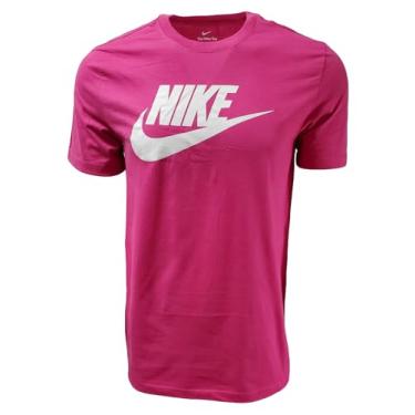 Imagem de Nike Camiseta esportiva masculina com logotipo gráfico, Rosa/branco, P