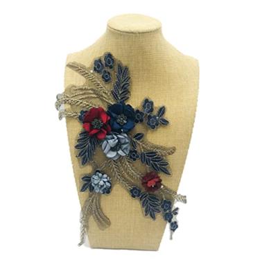 Imagem de SHINEOFI Remendo decorativo Patch para roupas remendos de bordado 3d roupas mcbling aplique de renda bordado apliques de costura patches de artesanato as flores decorar