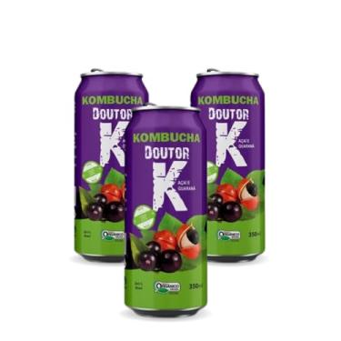 Imagem de 3x Kombucha Guaraná e Açaí 350ml Doutor K