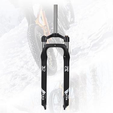 Imagem de Garfo para bicicleta gorda de 20/26 x 4,0 polegadas Garfo mecânico de tubo reto de 1 1/8 QR 9 mm Garfo de suspensão de mola para MTB Bloqueio manual para viagem Garfos para mountain bike de