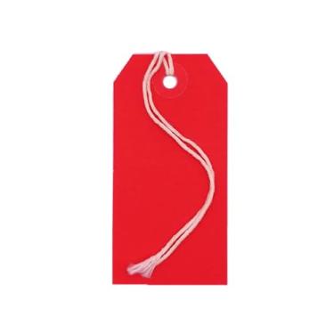Imagem de Etiquetas de presente K-Kraft com opções de corda (# 5 = 12 x 6 cm, VERMELHO PRE-Strung