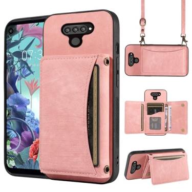 Imagem de Capa de telefone para LG Q70 capa carteira com alça de ombro transversal e suporte de cartão de crédito de couro bolso fino acessórios para celular flip bolsa móvel LGQ70 Q730 Q 70 LGQ70 telefone