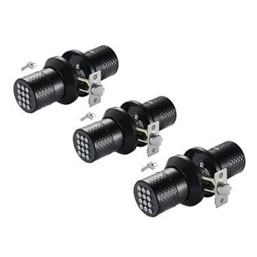 Imagem de Fechadura de maçaneta com teclado, fechadura de porta de entrada sem chave com alça antiderrapante, trava automática, maçaneta preta eletrônica à prova d'água, instalação segura e fácil para casa, escritório, hotel e garagem (YL-98-preto-3 peças)