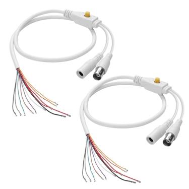 Imagem de YAODHAOD Cabo de alimentação de vídeo BNC DC com controle de direção de monitoramento de câmera BNC DC fêmea cabo de alimentação adaptador de conector de extremidade aberta para reparo de vigilância