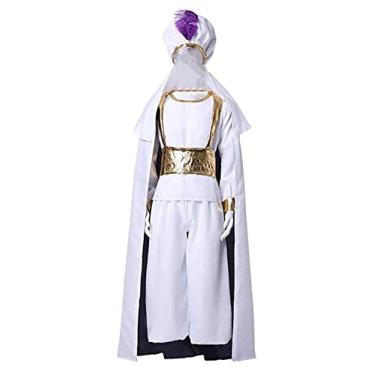 Imagem de Fantasia de príncipe árabe cosplay Jafar vilão cosplay adulto fantasia de Halloween conjunto completo, Branco, Male S