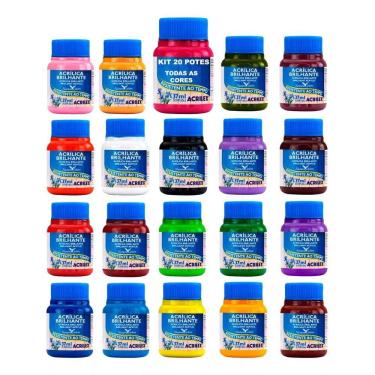 Imagem de Kit Tinta Acrilica Brilhante 37ml Acrilex Escolha As Cores