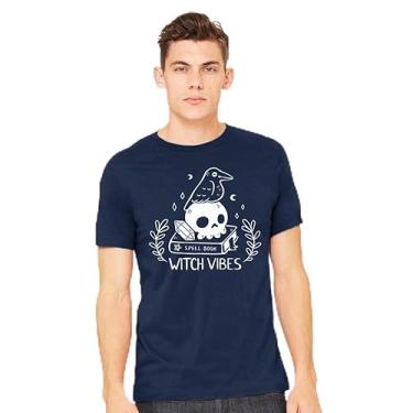 Imagem de TeeFury - Witch Vibes - Camiseta masculina de férias, Halloween, Halloween, Azul marino, P