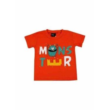 Imagem de Camiseta Infantil Cia da Malha Monster Cor:Laranja;Tamanho:1-Masculino