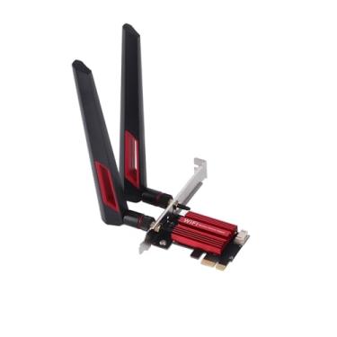 Imagem de Placa PCIe WiFi, Adaptador Sem Fio de Banda Dupla 2.4G 5G Com BT4.0, Placa de Rede, até 1200Mbps, Suporte para 7 8 10 11 (antena Removível de Ganho de 10dBi)