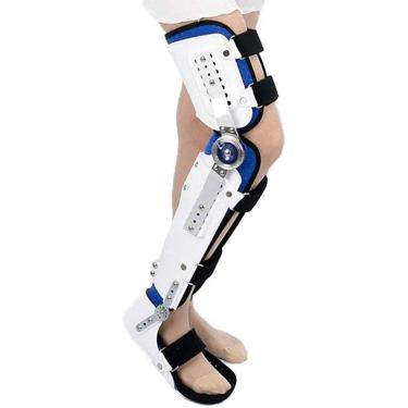 Imagem de Joelheira imobilizadora cinta joelho tornozelo pé órtese órtese de abdução de quadril órtese de membro fixo ajustável antes e depois da cirurgia tala pós-op imobilizador, tamanho universal,