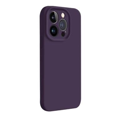 Imagem de Capa para iPhone 15 Pro: Capa protetora completa de silicone líquido para Apple iPhone 15 Pro à prova de choque com recorte preciso Untra Thin (roxo escuro)