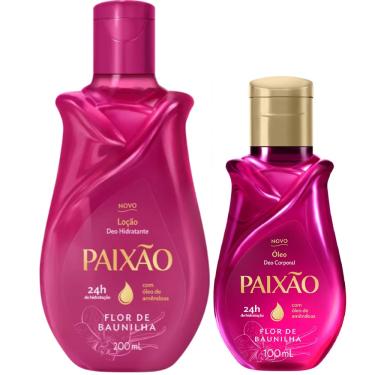 Imagem de Kit Paixão Flor de Baunilha Óleo Corporal + Hidratante Corporal