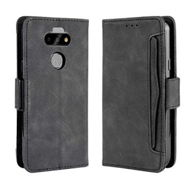Imagem de Capa com compartimento para cartão para LG K31, capa flip carteira de couro para LG K31, capa magnética retrô para celular, capa carteira de telefone com compartimentos para cartões