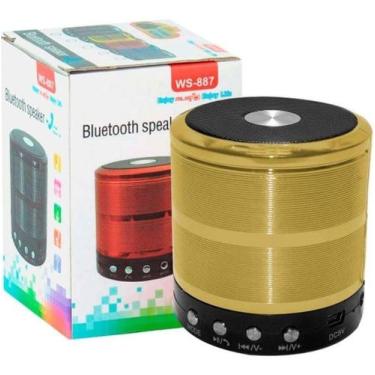 Imagem de Mini Caixa De Som Bluetooth Portátil Speaker Ws-887 - Ouro - Mini Spea