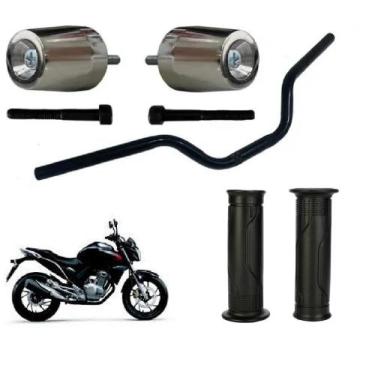 Imagem de Kit Guidão Pezinho Manopla Moto Cb 250 Twister Peso 2014/2020 Resisten