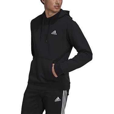 Imagem de adidas Moletom masculino Feelcozy com capuz, Preto/branco, Medium