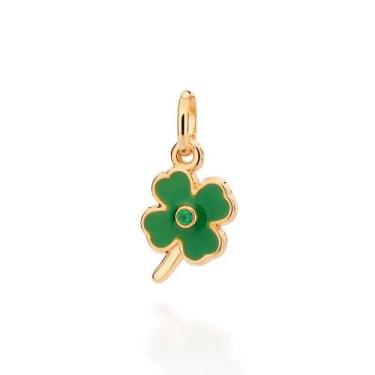 Imagem de Pingente banhado ouro 3x 24k 18k e 22k  feminino trevo quatro folhas c