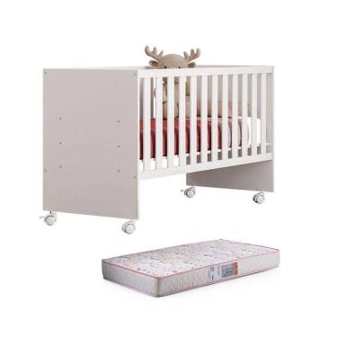 Imagem de Berço Nacional Doce Sonho 3540 Branco Brilho Com Colchão Gazin - Qmovi