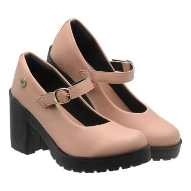 Imagem de Sapato Boneca Scarpin Feminino Debutante Salto Baixo Tratorado - Grife