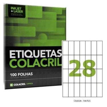Imagem de Etiqueta Adesiva A4 CA4328 30 x 74,25 mm 100 Folhas Colacril