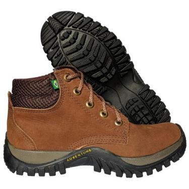 Imagem de Tenis Coturno Masculino De Couro Legitimo Bota Adventure Trabalho - Ar
