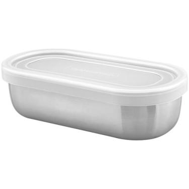 Imagem de Pote de Inox Tramontina com Tampa Retangular - 400ml Freezinox, 0,4L, 