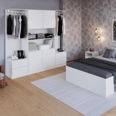 Imagem de Guarda Roupas Casal 4 Portas 4 Gavetas 2 Cabideiros Closet - Art in Mó