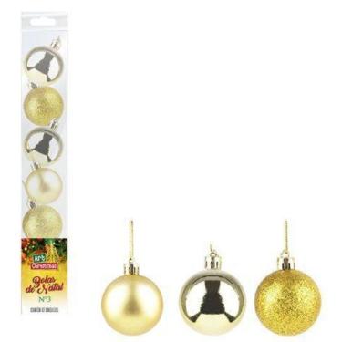 Imagem de Bola tubo lisa 3cm 7pcs dourada - BLACK