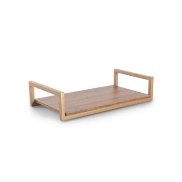 Imagem de Bandeja Dourada/Freijó 14X27 cm - Linha Frame - FORMA UTILIDADES