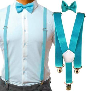 Imagem de Kit Suspensório E Gravata Borboleta Adulto Com Regulagem - MCOLIS, Azu