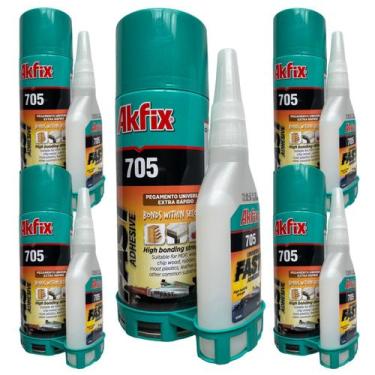 Imagem de 5 Kit MDF Super Cola Instantanea Alta Viscosidade+Acelerador - Kit Mov