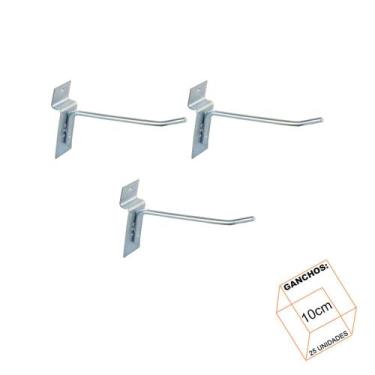 Imagem de Gancho Para Painel Canaletado 10cm Zincado Kit 25 Unidades - LM Balcoe