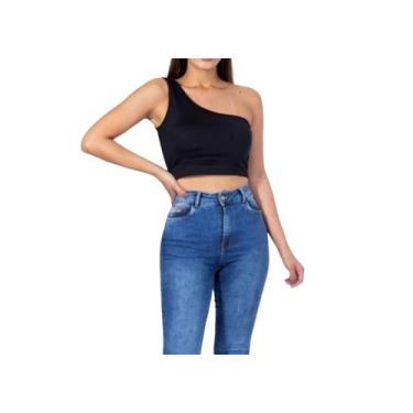 Imagem de Blusa Feminina Cropedd Alça Mula Manca Modinha Verão - Vivi Rangel, P,