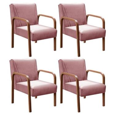 Imagem de Conjunto 4 Poltronas Decorativa Anita Kit Cadeiras Sala Recepção - Bel