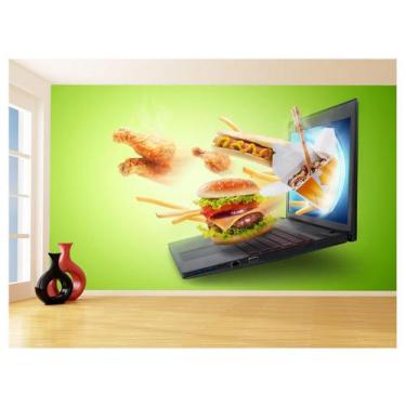 Imagem de Papel De Parede 3D Alimentos Lanches Delivery 3,5M Al438 - Você Decora