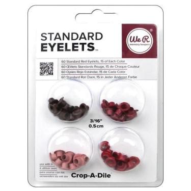 Imagem de Ilhos Metal Eyelets & Washer Standard Red C/60 Pcs - WE R MEMORY