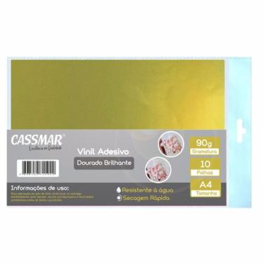 Imagem de Vinil Adesivo Dourado A4 90g Sintético Cassmar 10 Folhas