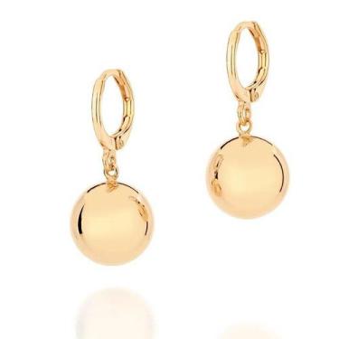 Imagem de Brincos banhado ouro 3x 24k 18k e 22k femininos argola rommanel 2 bola