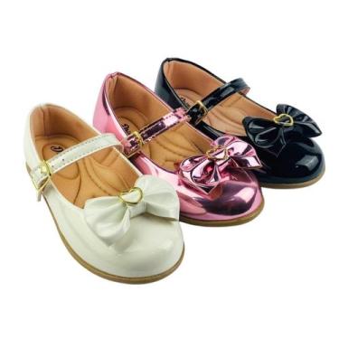 Imagem de Kit Com 3 Pares Sapatilha Infantil Menina Boneca Verniz Confortável SP