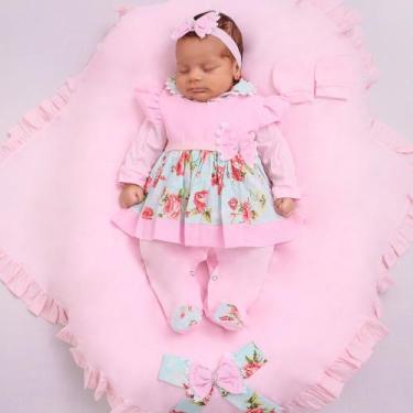 Imagem de Saída de Maternidade para Bebê Menina Clara 05 Peças - Pandora Baby En