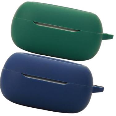Imagem de Accdeny Capa de fone de ouvido compatível com jbl Live Buds 3, [suporta carregamento sem fio] [capa protetora à prova de choque] capa de silicone para fone de ouvido (azul-verde)