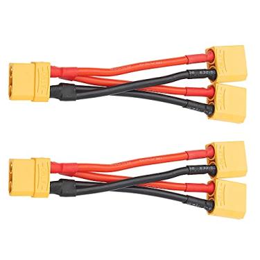 Imagem de 2Pcs HIRCQOO XT90 Plug 12AWG Soft Silicone Parallel 3.93" Y Splitter Harness Cable Adapter 1Female to 2 Male for RC Car Truck Boat Quadcopter Airplanes Lipo Battery
